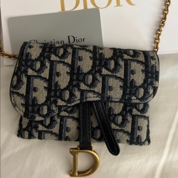 SADDLE NANO POUCH Blue Dior Oblique Jacquard Reference: S5654CTZQ_M928 - Picture 2 of 5